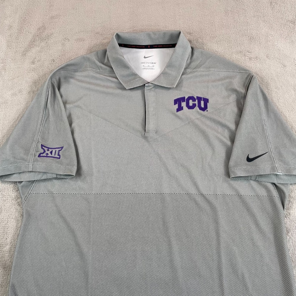 Nike Dri-FIT ADV TW Tiger Woods X TCU HornFrogs Golf Polo Men XL Performance NEW